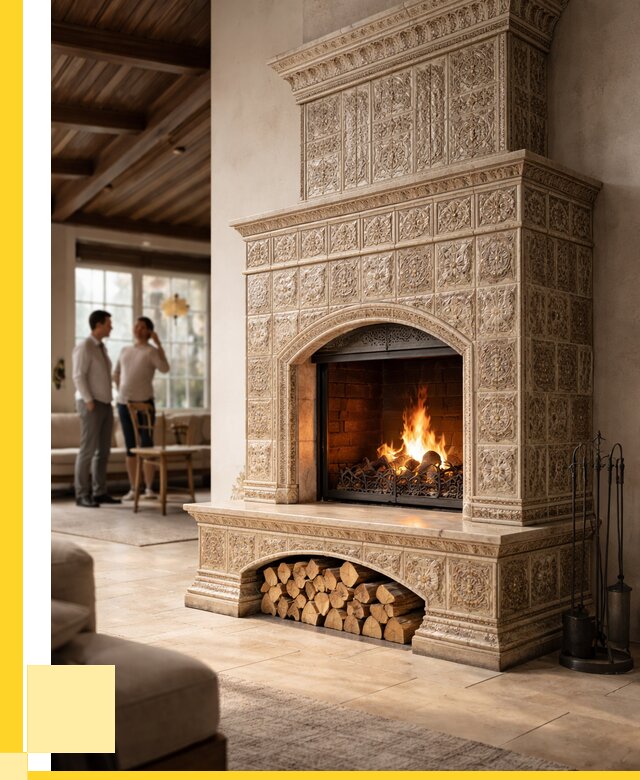 Купить изразцовый камин в Шуе от 257000 р. | ЭриданШуя