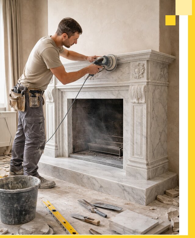 Изготовление и установка мраморных каминов в Шуе под ключ