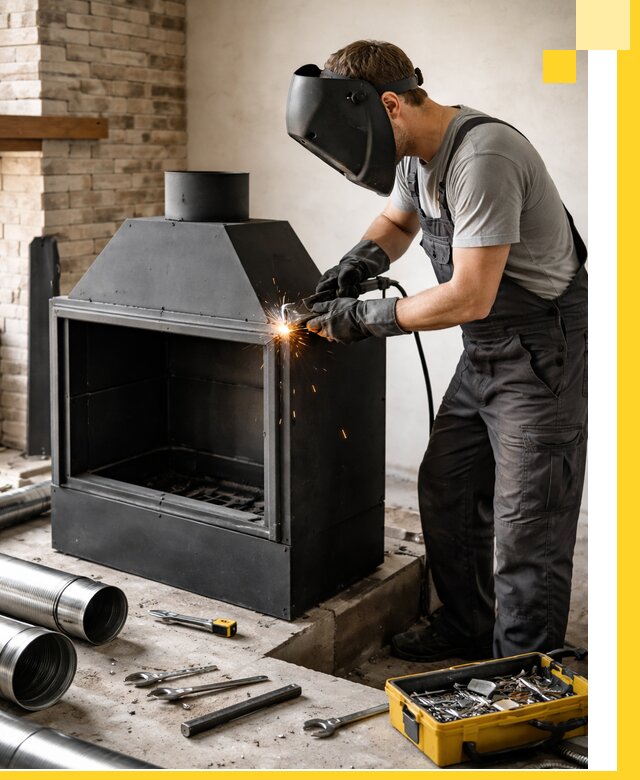 Продажа и установка металлических каминов в Шуе под ключ