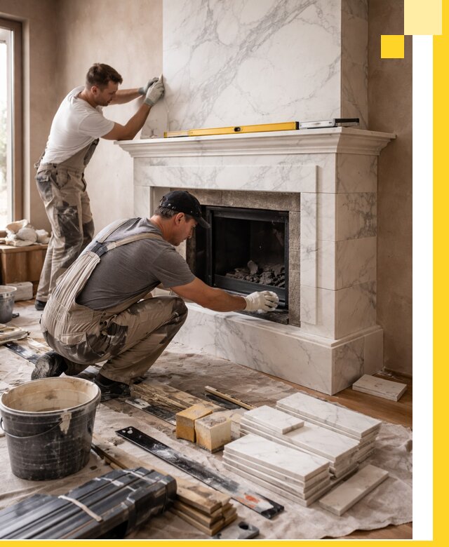 Отделка каминов в Шуе качественные облицовочные работы