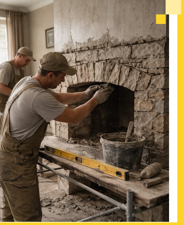 Изготовление каминов под ключ в Шуе, монтаж и отделка