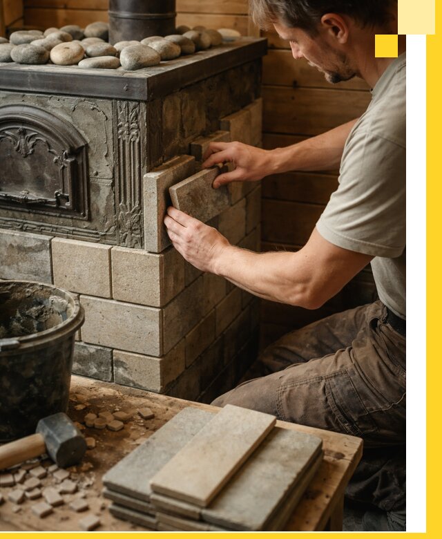 Облицовка банных печей в Шуе профессиональная отделка