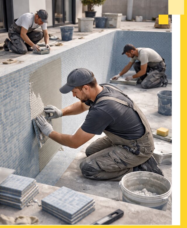 Облицовка бассейнов в Шуе плитка мозаика гидроизоляция