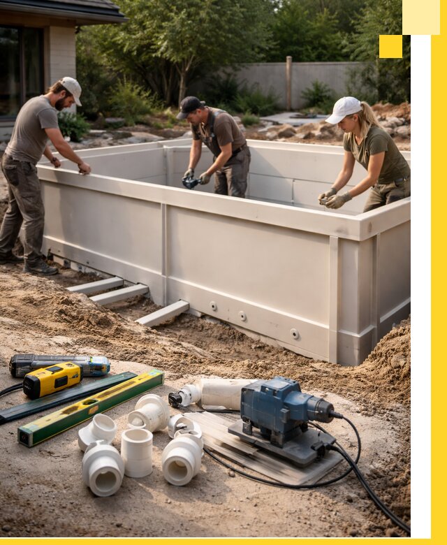 Установка полипропиленовых бассейнов под ключ в Шуе