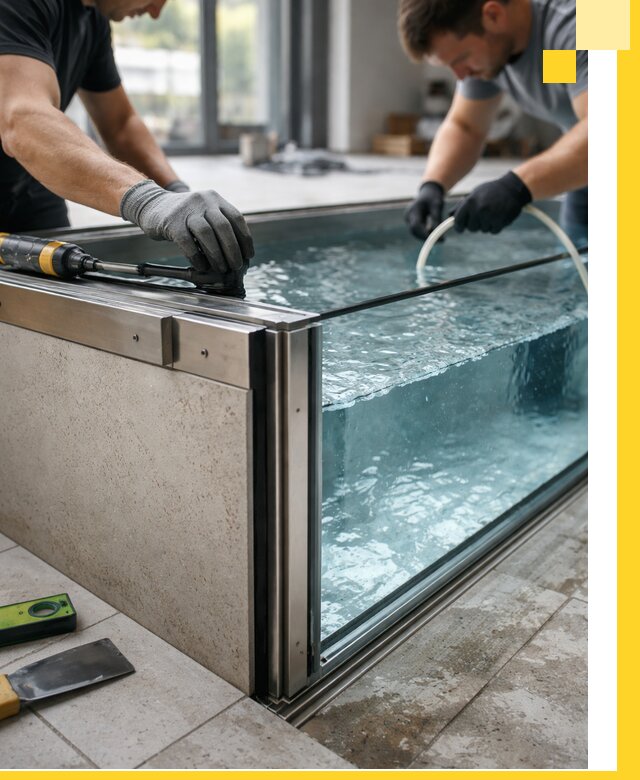 Проектирование и монтаж стеклянных бассейнов в Шуе