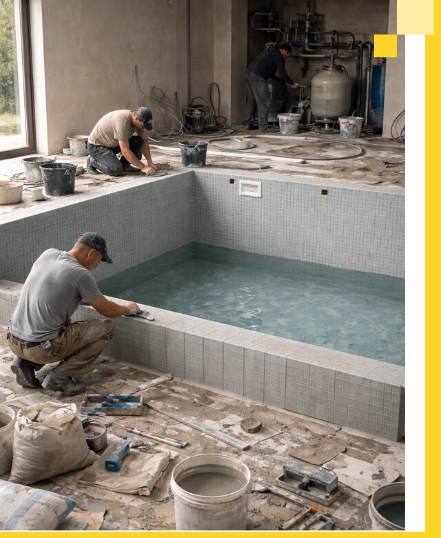 Строительство и монтаж бассейнов в помещении в Шуе