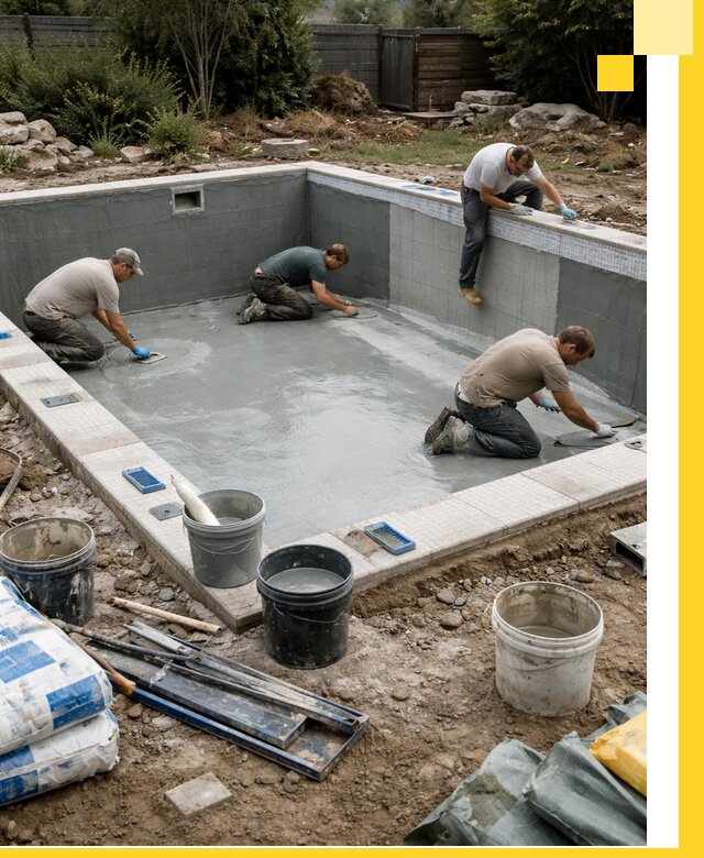 Изготовление и монтаж чаши бассейна под ключ в Шуе