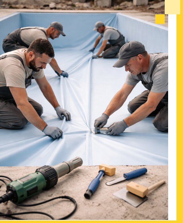 ПВХ пленка для бассейнов с монтажом и гарантией в Шуе