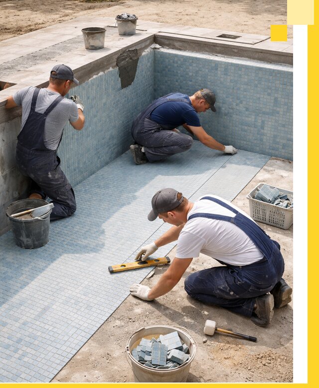 Укладка и установка плитки для бассейнов под ключ в Шуе