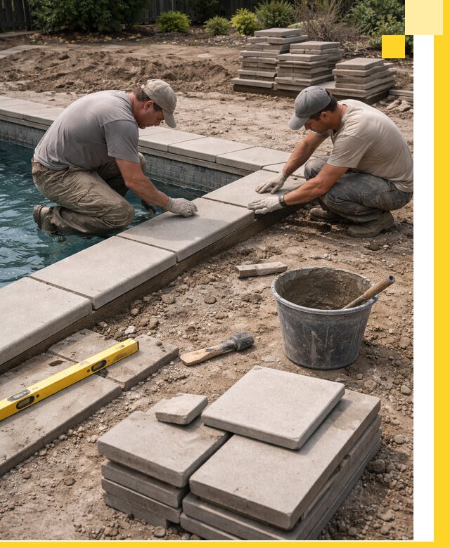 Установка и изготовление копингового камня для бассейнов в Шуе
