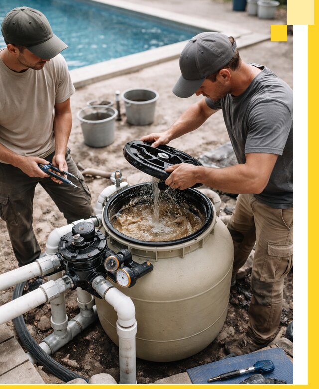 Установка и обслуживание песочных фильтров для бассейнов в Шуе