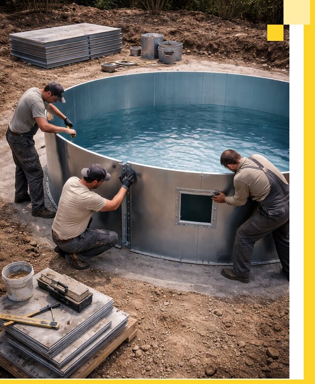 Круглые бассейны под ключ в Шуе проектирование и монтаж