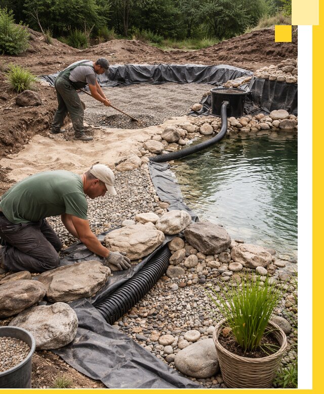 Строительство природных бассейнов и озер в Шуе под ключ