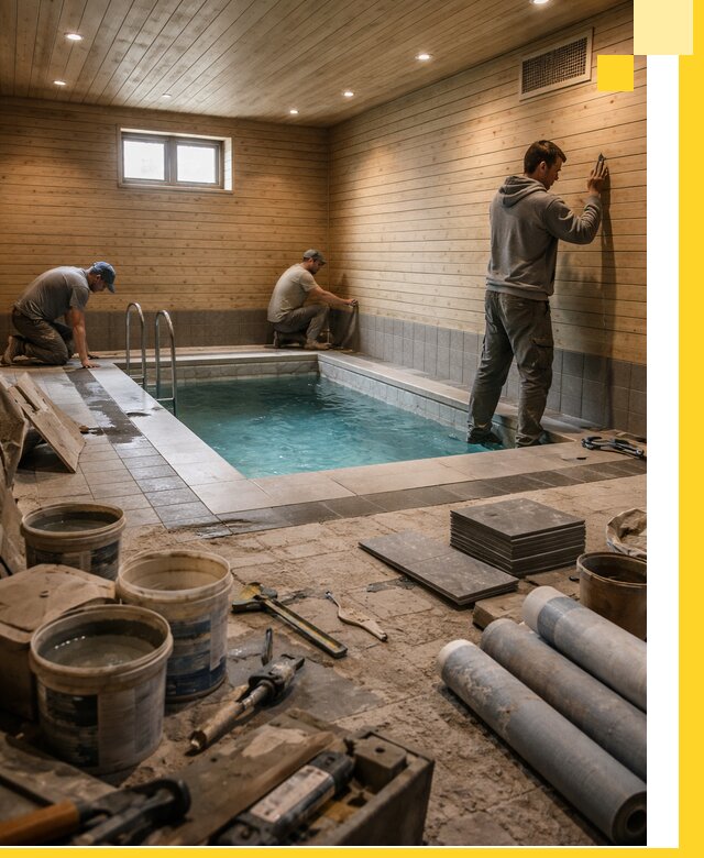 Строительство бани с бассейном и сауной под ключ в Шуе