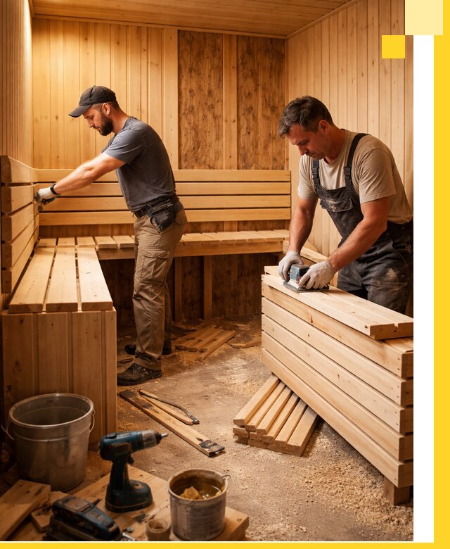 Профессиональный комплексный ремонт саун под ключ в Шуе