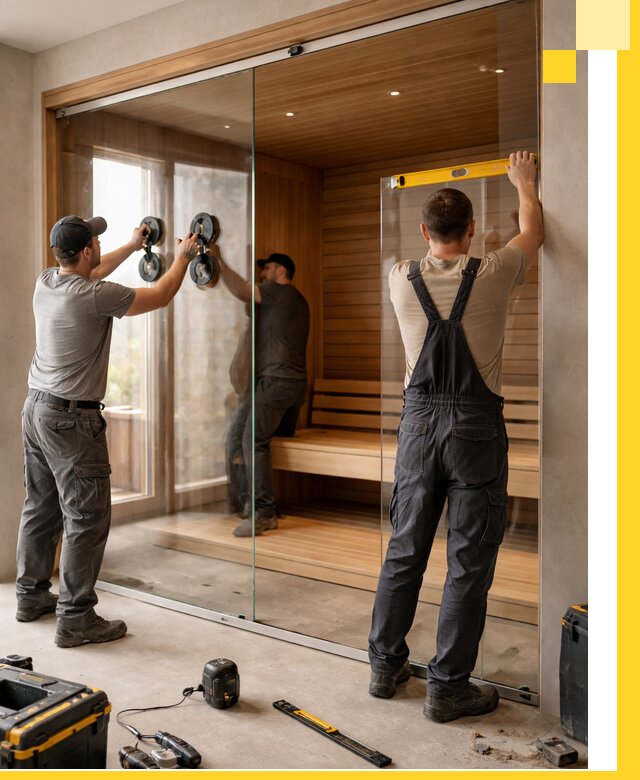 Производство и монтаж стеклянных саун под ключ в Шуе