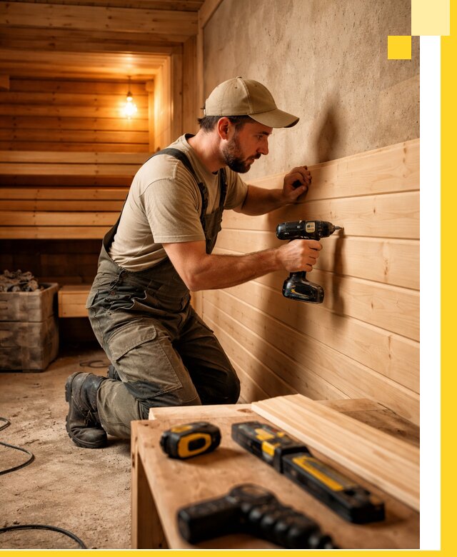 Профессиональная внутренняя отделка бани в Шуе под ключ