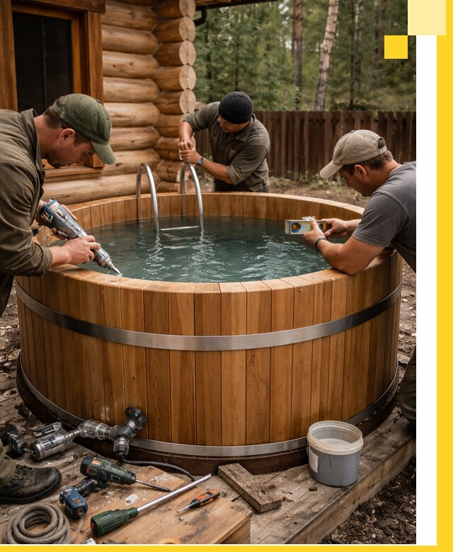 Строительство бань с купелью под ключ и отделкой в Шуе