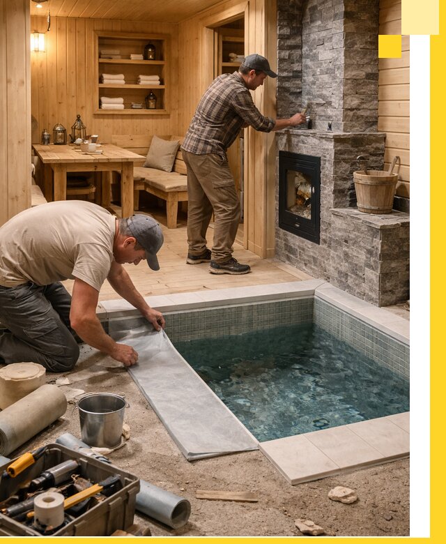 Строительство бань с комнатой отдыха под ключ в Шуе