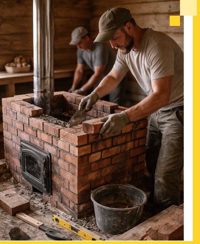 Кирпичные печи для бани под ключ в Шуе, проект и монтаж