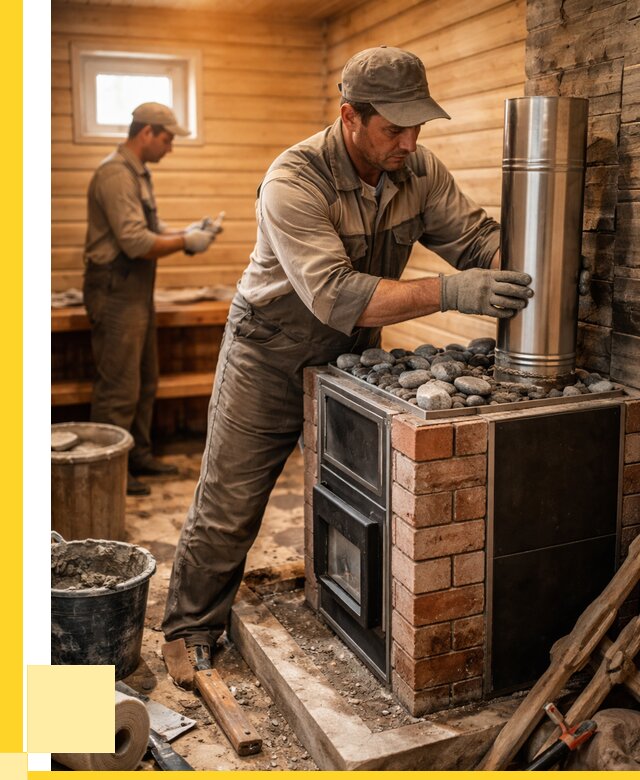 Монтаж печи в бане под ключ в Шуе от 20560 р. | ЭриданШуя