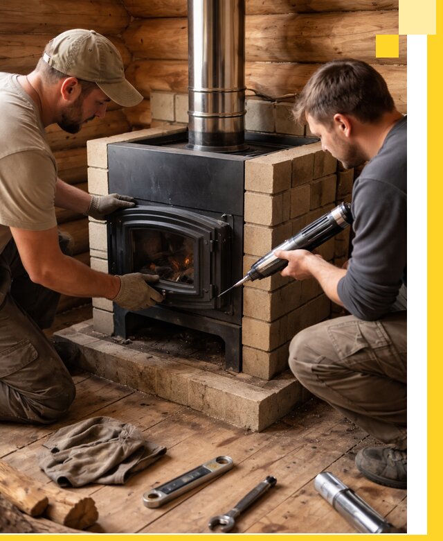 Монтаж и установка печи в бане под ключ с гарантией в Шуе