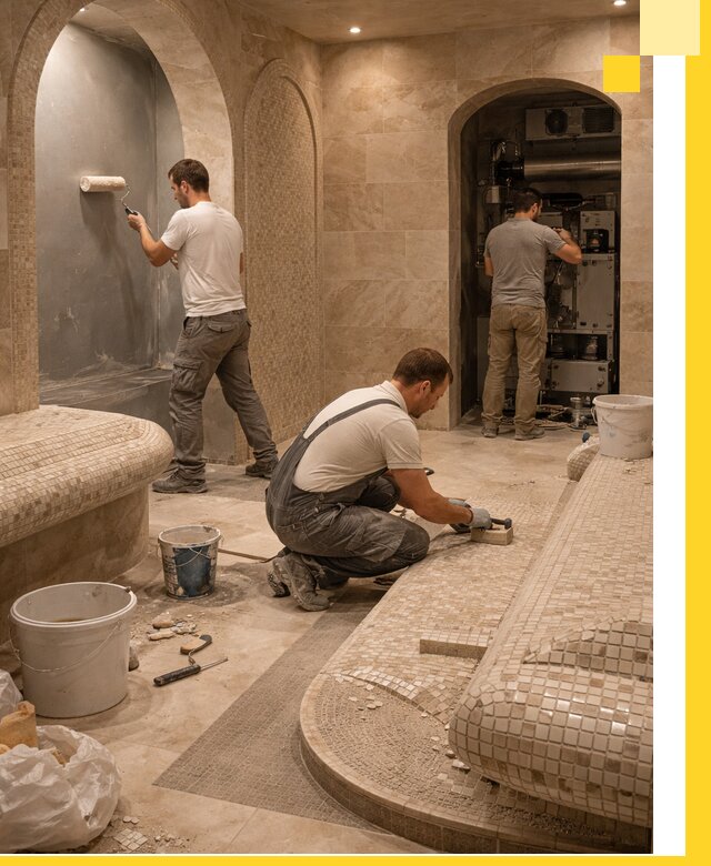 Строительство бани с хамамом и бассейном под ключ в Шуе