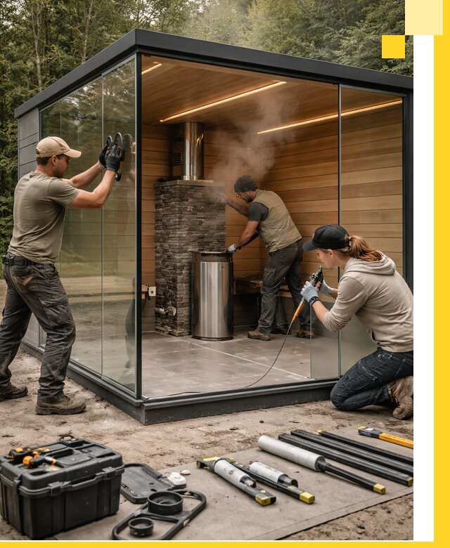 Проектирование и строительство стеклянных бань в Шуе