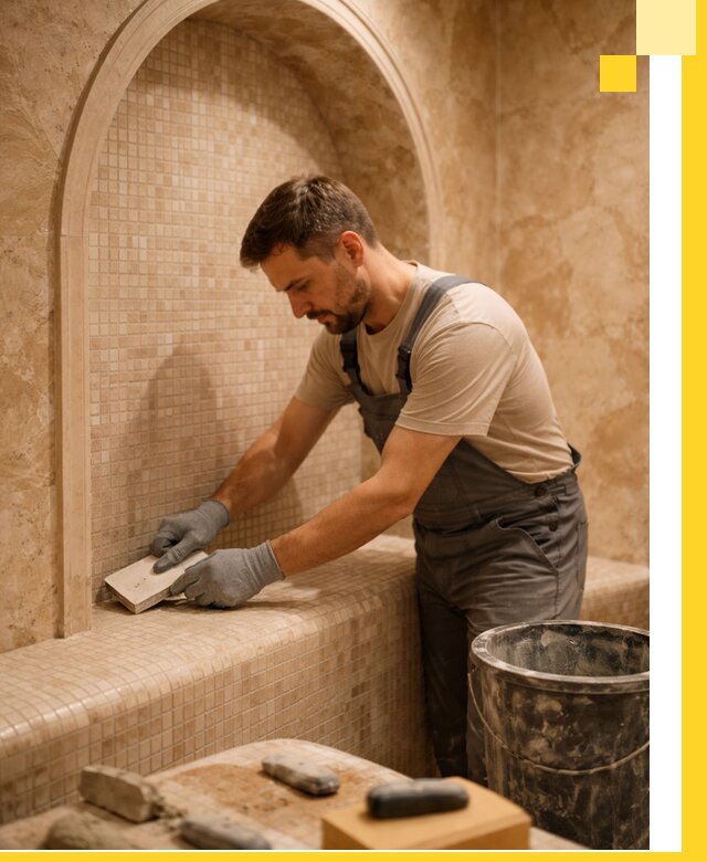 Профессиональная отделка хамамов с мозаикой под ключ в Шуе